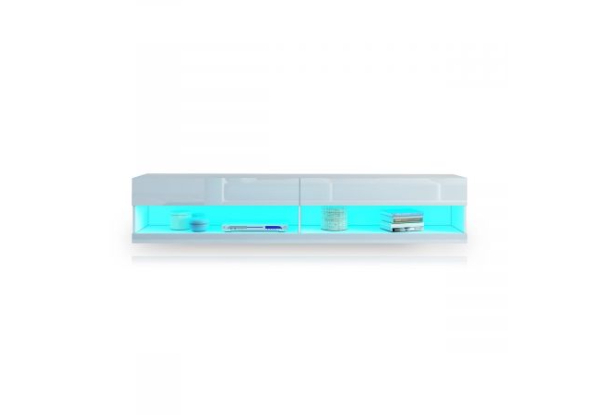 High Gloss Wall Mount Floating LED TV Cabinet - Two Colours Available
