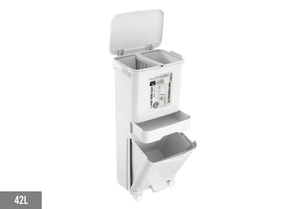 Three-Tier Rubbish Bin with Wheels - Available in Two Sizes