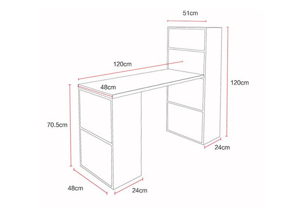 $89 for a Computer Desk with Book Shelf Available in Three Colours