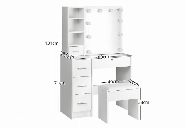 USB-Powered LED Dressing Table Set - Available in Two Options