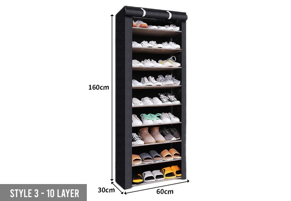 Stackable Shoe Rack with Cover - Available in Two Colours & Three Options