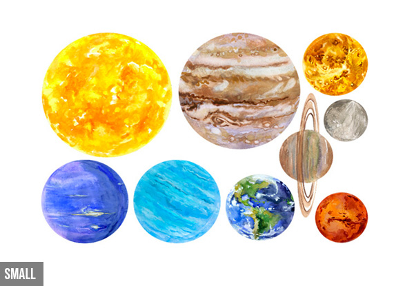 Nine Planets Wall Decal - Two Sizes & Option for Two-Pack Available