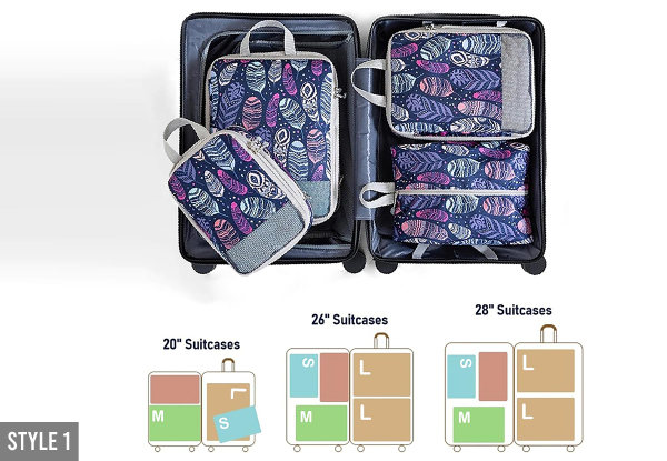 Four-Piece Travel Packing Cubes Set - Available in Four Styles