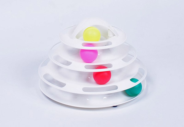 Interactive Cat Roller Ball Four-Level Tower