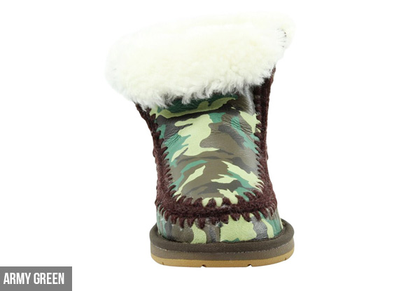 Auzland Women’s 'Becky' Army Print Sheepskin UGG Boots - Three Colours Available