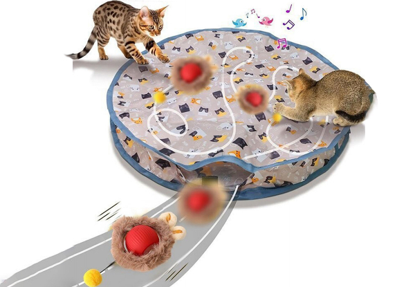 Electric Ball Motion Activate Chirping Cat Toy - Option for Two Sets