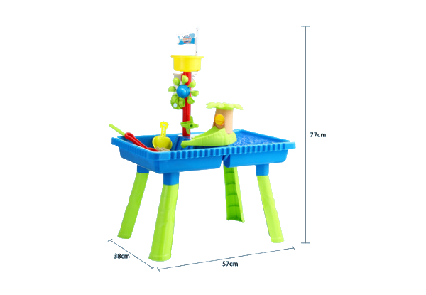 Kids Two-Compartment Sandpit Playset with Chair