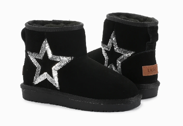 OZWEAR UGG Womens Denise Sequin Starry Boots - Two Colours & Five Sizes Available
