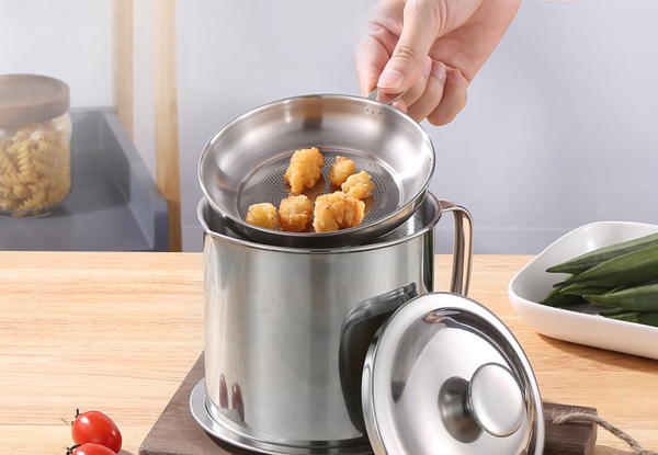 Kitchen 1.8L Stainless Steel Oil Filter Pot