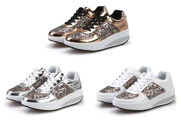 Glitter Sneakers - Three Colours & Six Sizes Available with Free Delivery