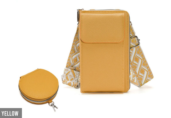 Leather Phone Crossbody Bag with Coin Pouch - Six Colours & Two-Pack Available