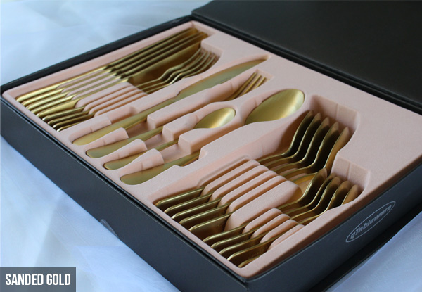 24-Piece Cutlery Set in Gift Box Available in Five Colours