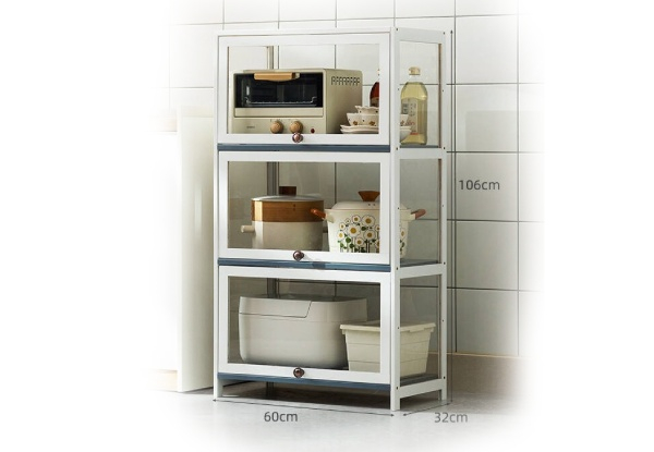 Kitchen Shelf with Cover - Available in Two Colours & Two Options