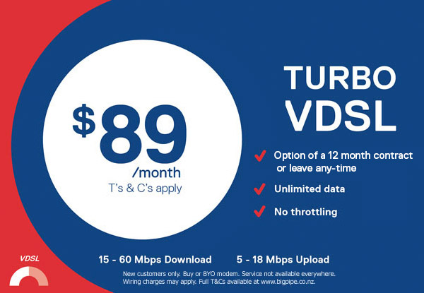 First Month Free, No Standard Connection Fee, Access to the Bigpipe App on a Leave-Anytime Plan OR First Month Free, No Standard Connection Fee, Access to the Bigpipe App AND a Modem on a 12 Month Plan (value up to $277)