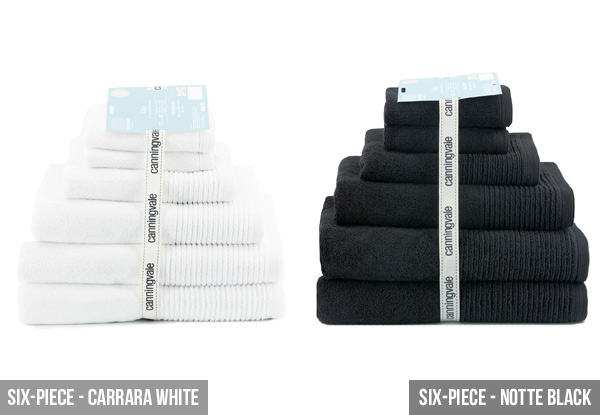 Canningvale Six-Piece Oslo Towel Set or Bath Sheet Twin Pack