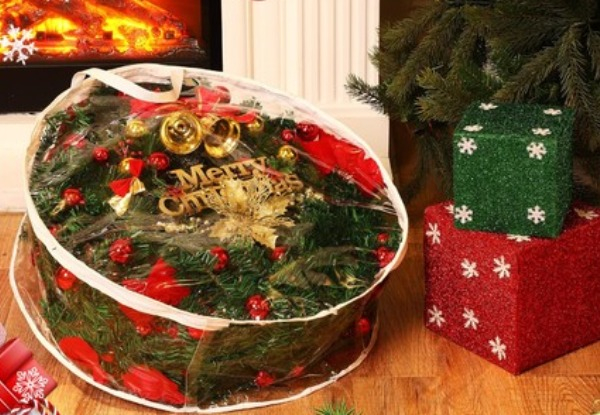 61cm Clear Christmas Wreath Storage Bag with Zippers - Three Colours Available