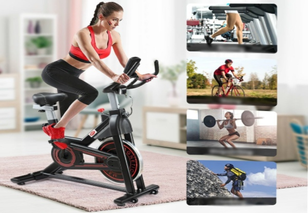 Genki Magnetic Spin Exercise Bike with LCD Monitor