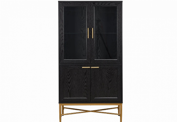 Versatile Modern Black Wine Cabinet