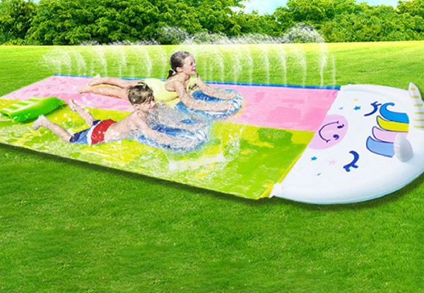 Kid's Floor Water Slide with Two Bodyboards