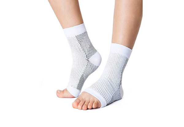 Two Pairs of Foot Ankle Compression Socks - Three Colours & Two Sizes Available