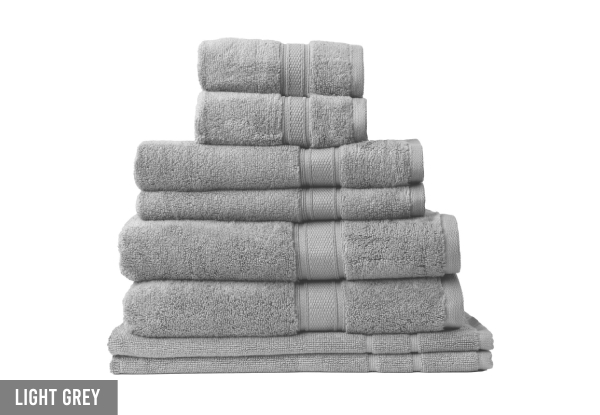 Eight-Piece Royal Comfort Zero Twist Towel Set - Six Colours Available