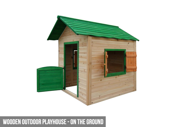 Wooden Outdoor Playhouse - Canopy & Slide Options Available