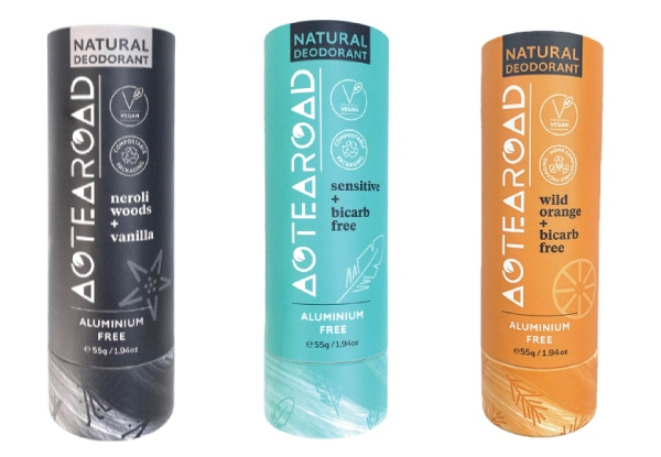 Three-Pack of Aotearoad Natural Deodorants - Three Scents Available & Option for Mixed Pack