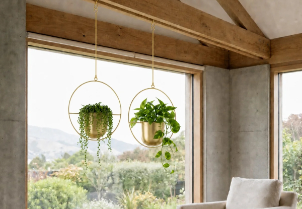 Two Minimalist Round Plant Hanger - Available in Three Colours
