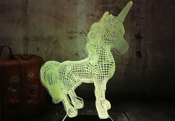 Colour-Changing 3D Unicorn or Rabbit Night Light