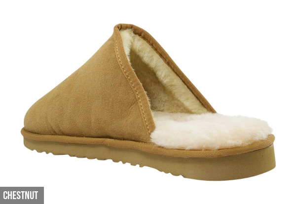 Water-Resistant Auzland Men’s 'Andy' Classic Australian Sheepskin UGG Scuffs - Three Sizes Available