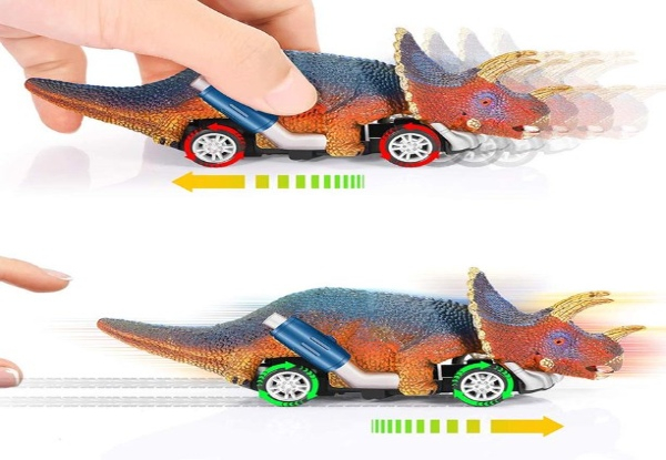 Six-Pack Pull Back Dinosaur Race Car Toy Set