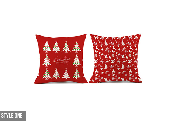 Set of Two Red Christmas Cushion Covers - Four Ranges Available