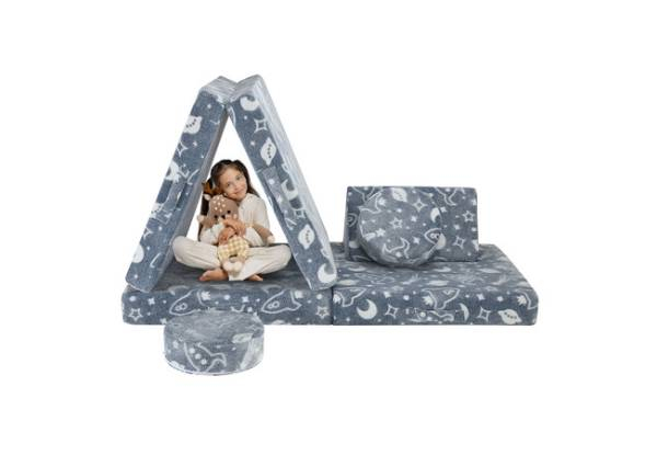 Six-Piece Kids Convertible Modular Sofa Set - Two Options Available