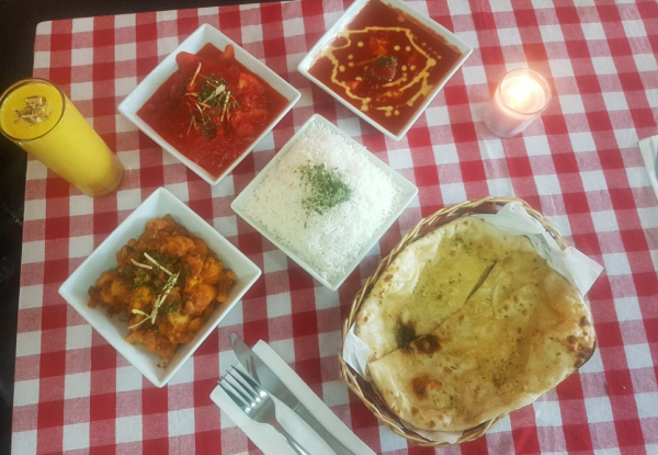 Indian Lunch or Dinner For Two People incl. Curries, Rice & Naan - Option for Four People