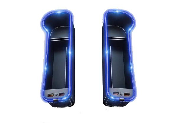 Two-Pack LED Car Seat Gap Filler Organiser