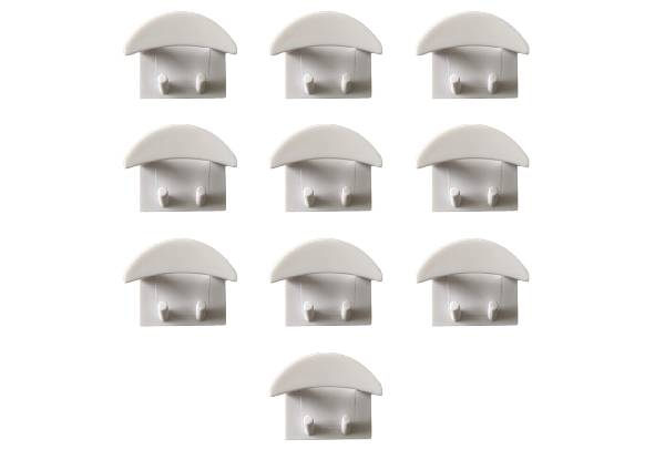 10-Piece Self-Adhesive Wall Hat Hooks - Three Colours Available