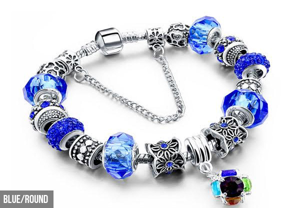 Crystal Charm Bracelet - Eight Styles Available with Free Delivery