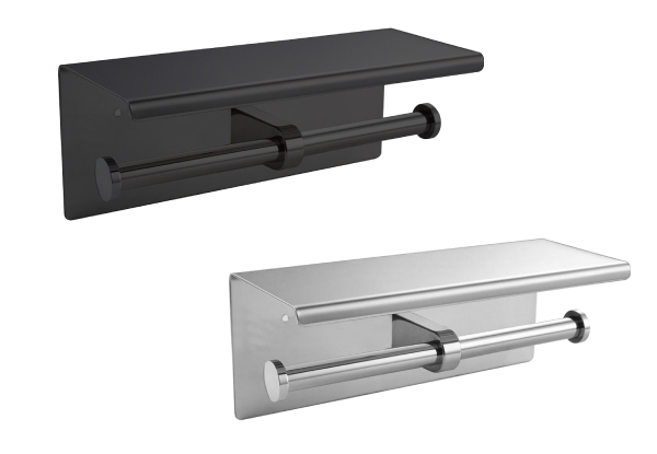 Bathroom Double Roll Paper Holder - Two Colours Available