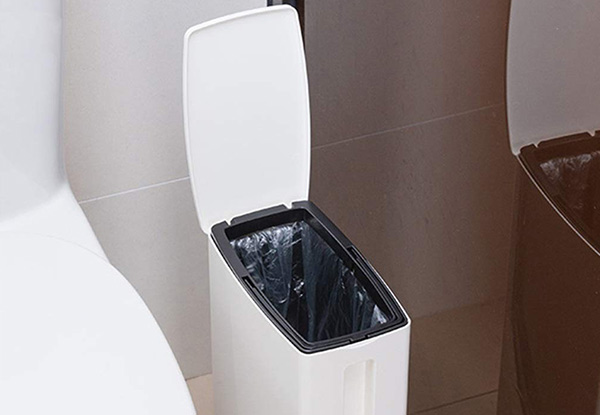 Two-in-One Bathroom Bin with Toilet Brush