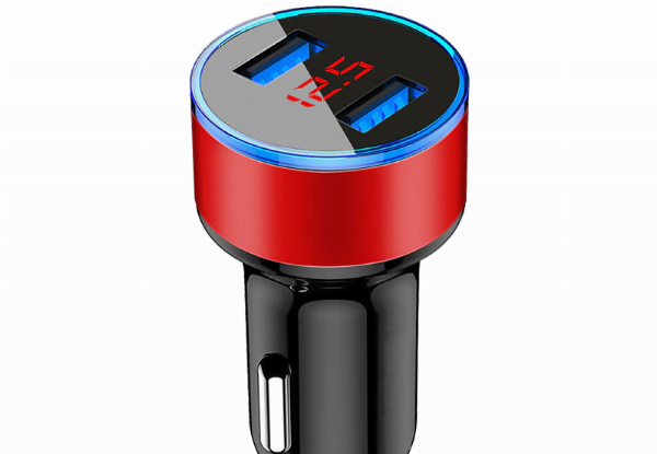 Dual USB Car Charger - Four Colours Available with Free Delivery