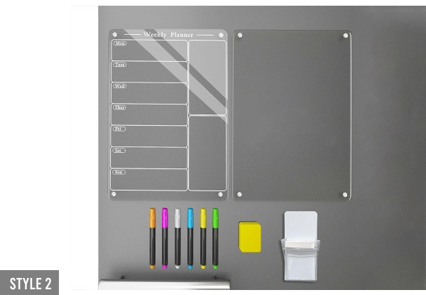 Acrylic Magnetic Meal Planner Menu Board - Two Styles Available