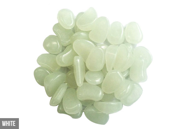 Solar Powered Glow-In-The-Dark Garden Pebbles - Four Colours Available