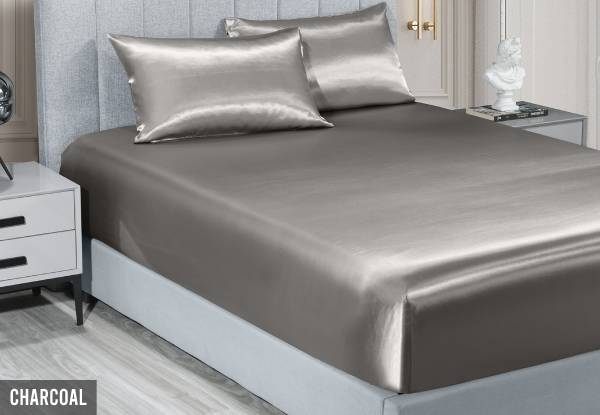 Royal Comfort Three-Piece Satin Sheet Set - Available in Six Colours & Two Sizes