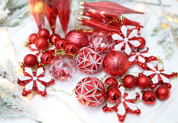 40-Piece Christmas Tree Ball Ornaments Set - Available in Three Colours & Option for Two-Set