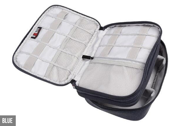 Double-Layered Travel Gadget Organiser Bag - Three Colours & Sizes Available with Free Metro Delivery