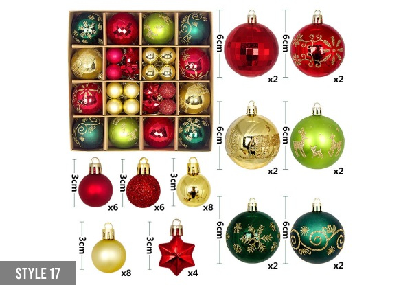 Christmas Tree Balls Ornaments Set - Seven Styles Available