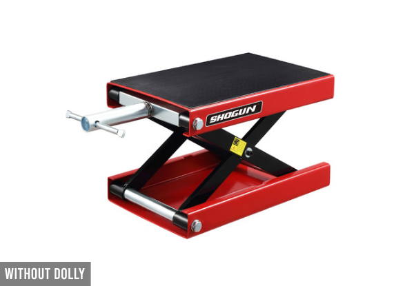 Shogun 500kg Motorbike Scissor Lifting Jack - Option with Dolly