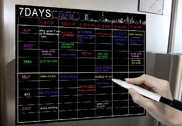 Magnetic Dry-Erase Weekly Planner Board for Fridge - Option for Two