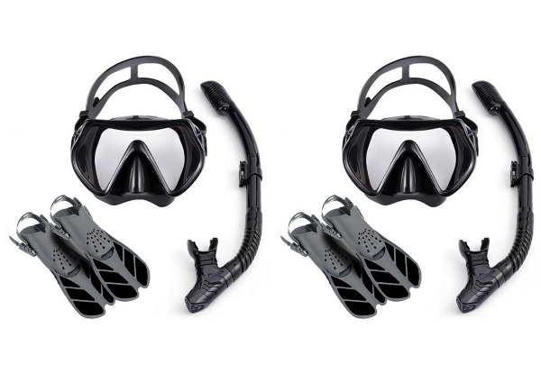 Adult Snorkeling Gear Panoramic View Set - Available in Two Sizes & Option for Two-Pack