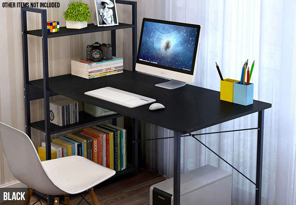 Computer Desk with Bookshelf - Three Colours Available